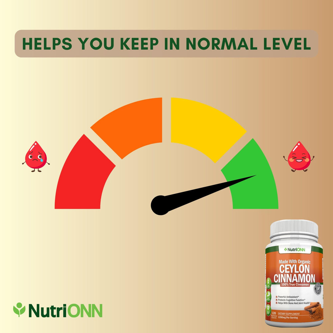 Organic Ceylon Cinnamon - 1200mg - 120 Capsules - True Cinnamon - Powerful Antioxidant - Supports Immune Health &amp; Heart Health - Bone Health Support