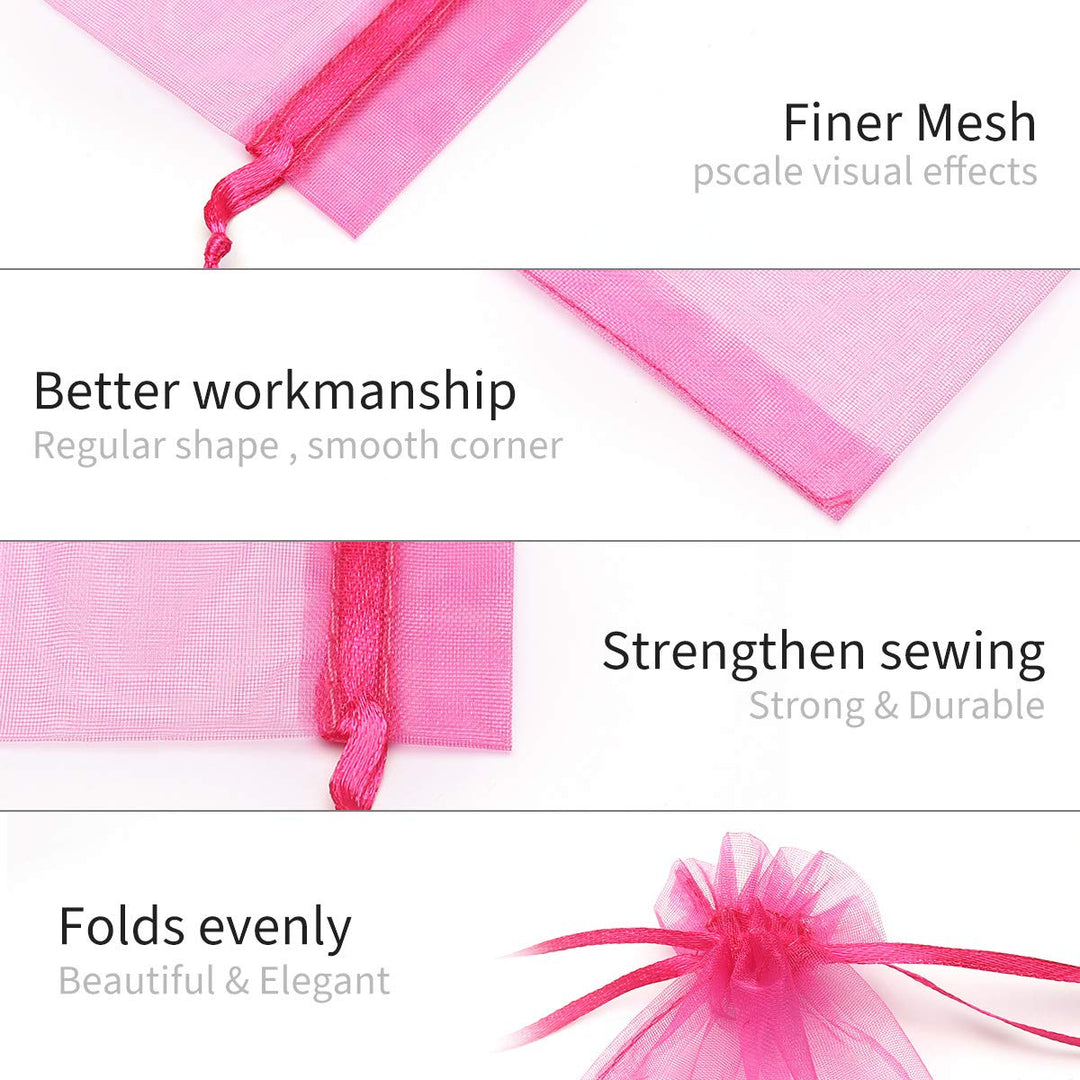 AKStore 100PCS 4x6 (10x15cm) Drawstring Organza Jewelry