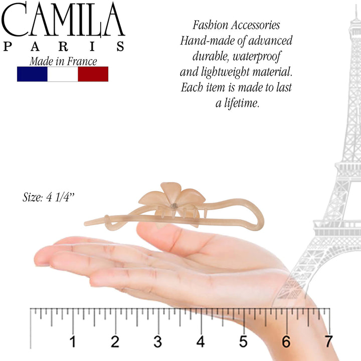 CP2411, BARRETTE, GREY, FLOWER