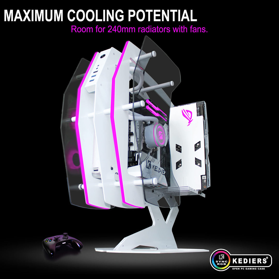 Innovative PC Case - ATX Tower Tempered Glass Gaming Computer Case with 2 ARGB Light Boards