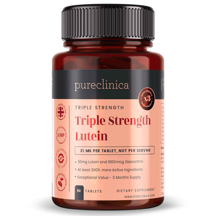 Triple Strength Lutein 30mg x 90 Tablets. with 1000mcg Zeaxanthin - 3 Months Supply