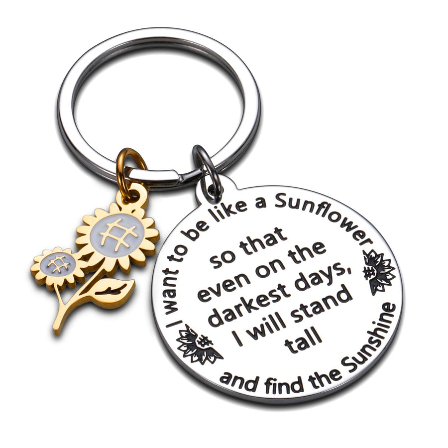 Sunflower Gifts for Women Sunflower Keychain Inspirational Bulk Gifts Birthday Christmas Sweet Graduation Floral Gifts for Adult Teen Girls Daughter Come of Age Friendship Present Stocking Stuffers