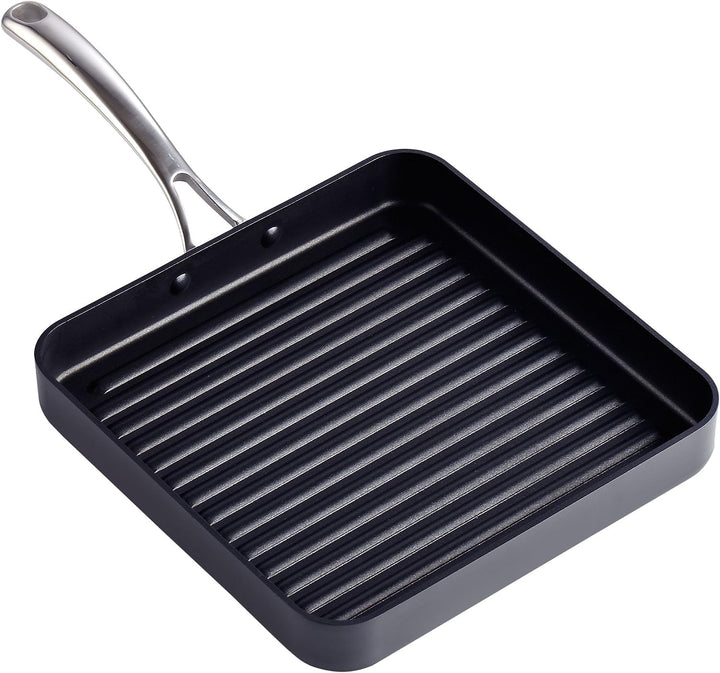 Nonstick Square Grill Pan 11 x 11-Inch, Hard Anodized Grilling Skillet Pan Cookware for Camping, Home Use