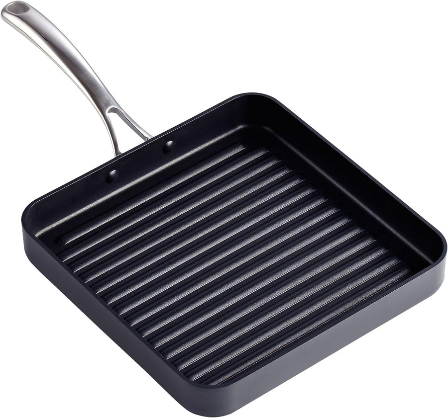 Nonstick Square Grill Pan 11 x 11-Inch, Hard Anodized Grilling Skillet Pan Cookware for Camping, Home Use