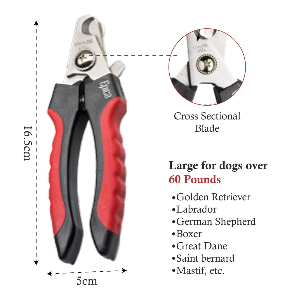 Professional Dog Nail Clipper, Dog Nail Clippers for Large Dog, Easy and Safe Dog Grooming Clippers, Cat Claw Trimmer with Safety Guard (Large)