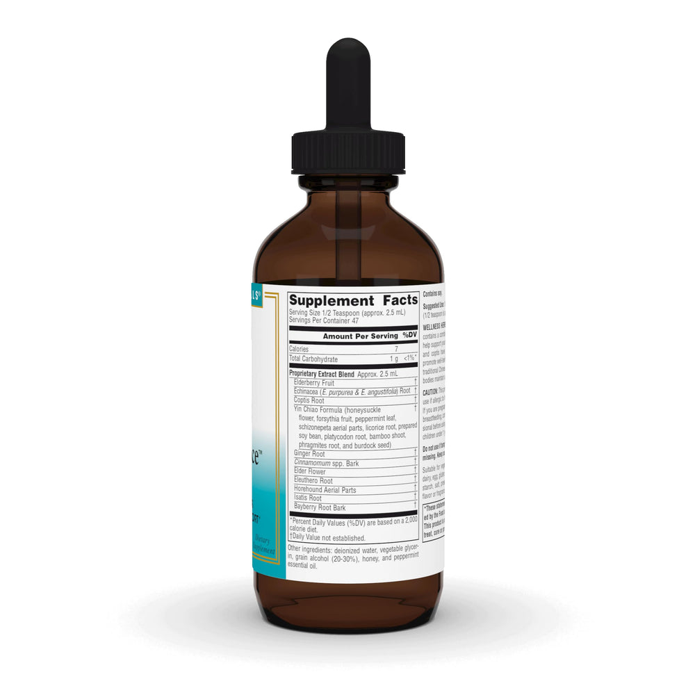 Wellness Herbal Resistance Liquid Immune Defense Supplement and Immunity Booster with Echinacea, Elderberry and Yin Chiao - 4 Fluid Oz