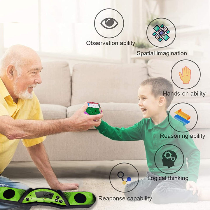 Professional Cube Timer Clock Machine Speed Cube Timer for Competition Automatic Calculation Sensitive Hand Touch Control Timer, Gift for Christmas Birthday