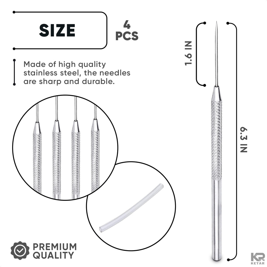 4Pcs Modeling Clay Sculpting Tools Sculpting Tools Modeling Clay Texture Art Tools Stainless Steel Wax Carving Tools - Modeling Clay Artist Pottery Clay for Sculpting Kit Needle Tool Set