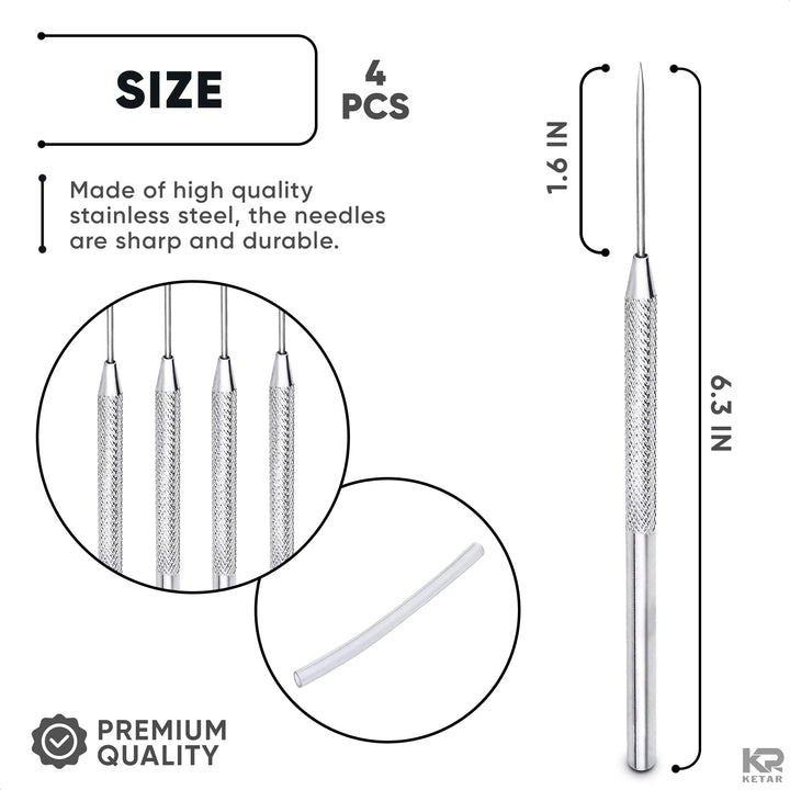 4Pcs Modeling Clay Sculpting Tools Sculpting Tools Modeling Clay Texture Art Tools Stainless Steel Wax Carving Tools - Modeling Clay Artist Pottery Clay for Sculpting Kit Needle Tool Set