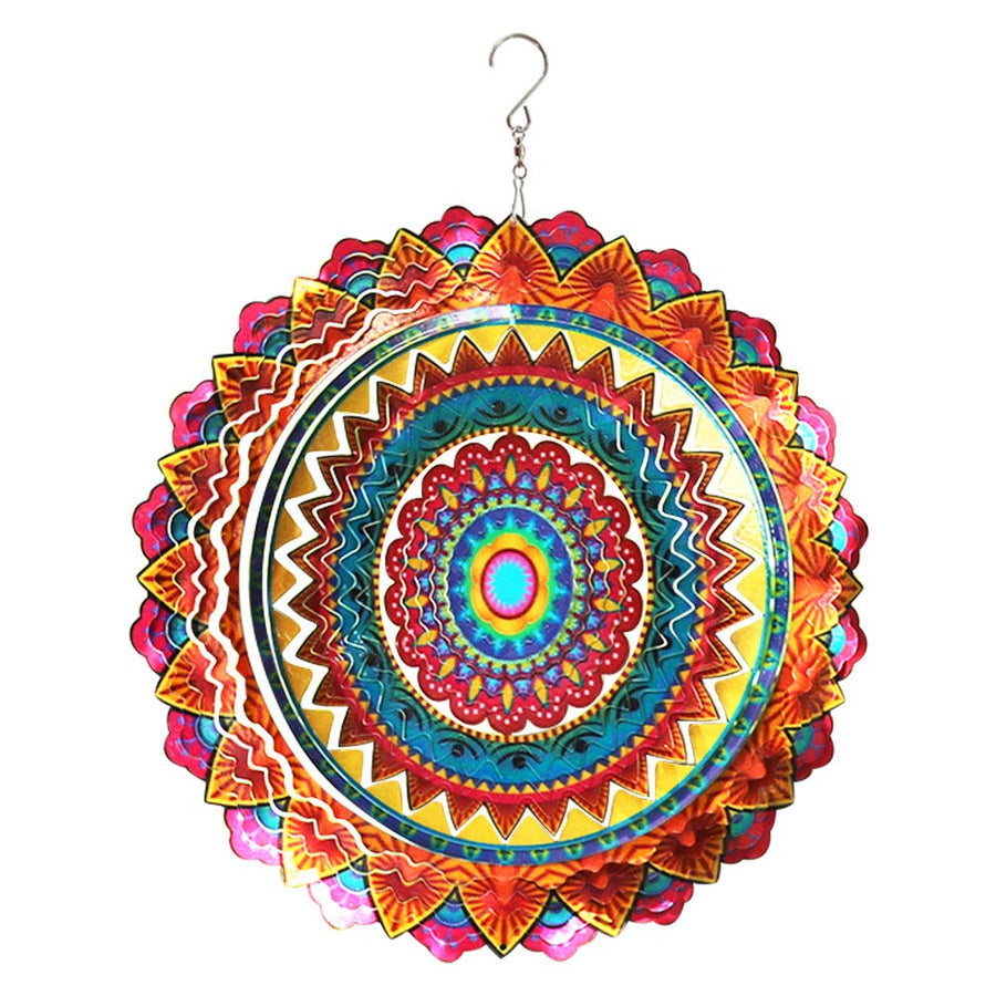 Stainless Steel Wind Spinner Worth Gift Indoor Outdoor Garden Decoration Crafts Ornaments 12 inch Multi Color Mandala Wind Spinners