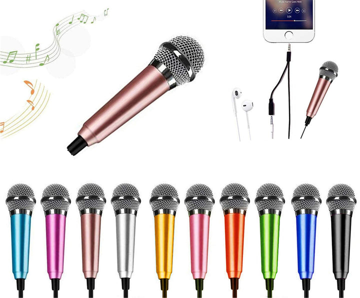 Mini Microphone,Portable Vocal Tiny Microphone, Asmr Microphone ,Phone Microphone, Mini Karaoke Microphone for Voice Recording Chatting And Singing On Iphone,Android,Laptop Notebook(Rose gold)