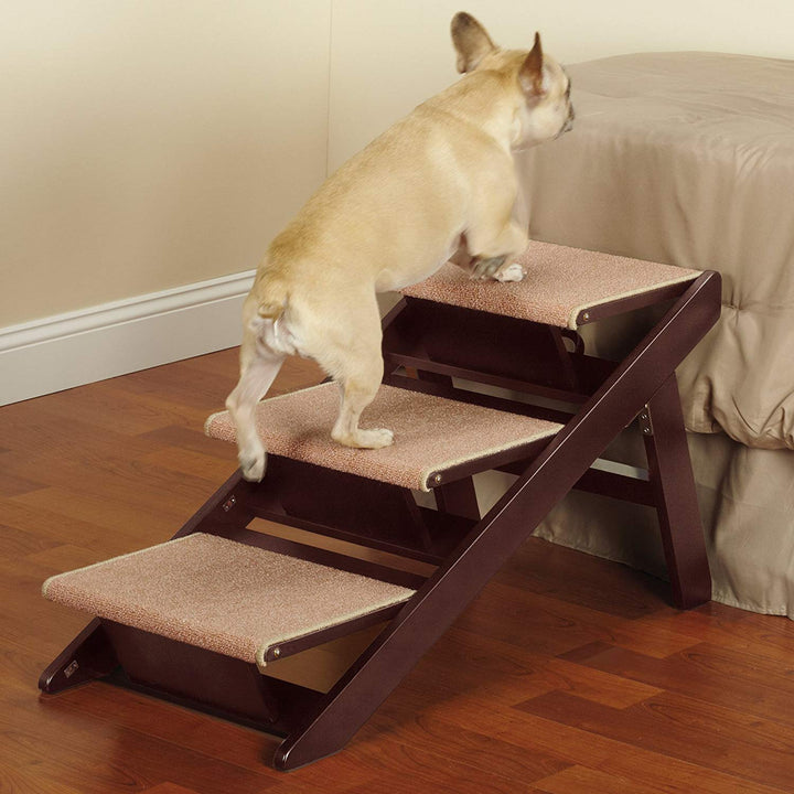 Pine Frame Dog RampSteps, 3 Step,Brown