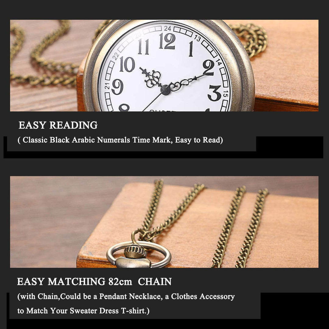 Antique Bronze Retro Hollow Rose Flowers Openwork Quartz Pocket Watch for Women
