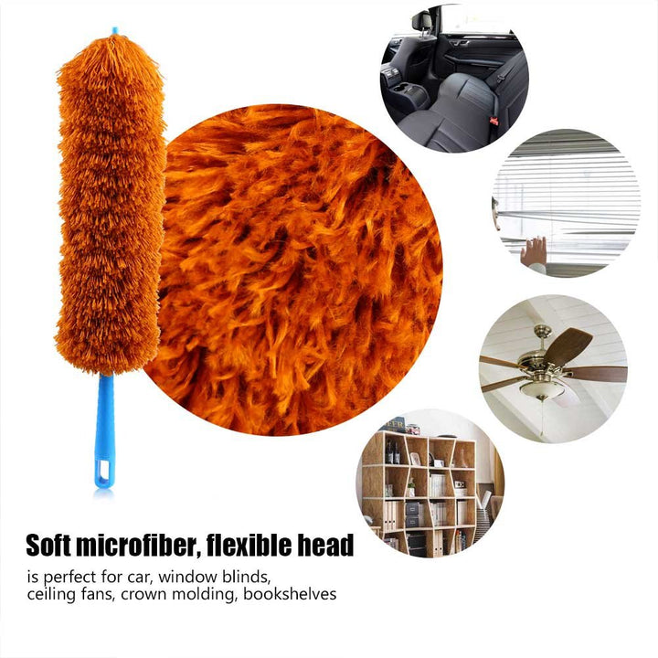 Duster, Washable Anti Static Duster with Soft Microfiber for Cleaning, Home Furniture, Car Cleaning Tool(Dark Brown)
