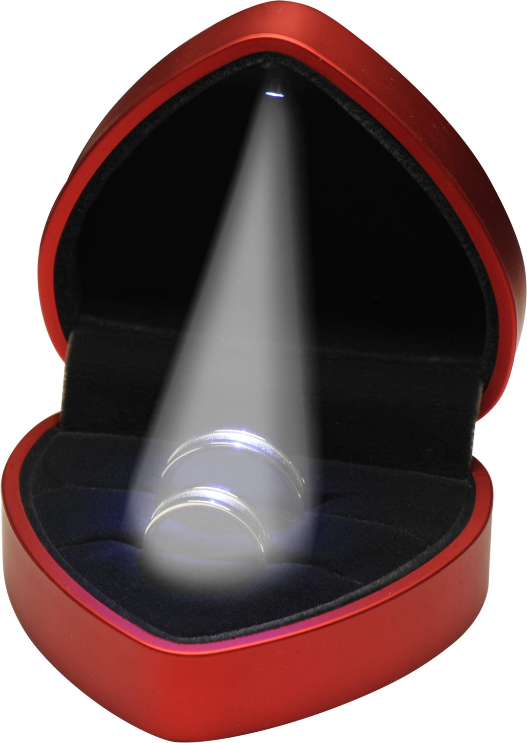 LED Red Double Couple Ring Box for Wedding, Engagement, Proposal, Birthday, Father&#39;s Day, Christmas...Luxury Heart Shaped Design LED Ring Jewelry Gift Box with Light for Women for Girls for Men