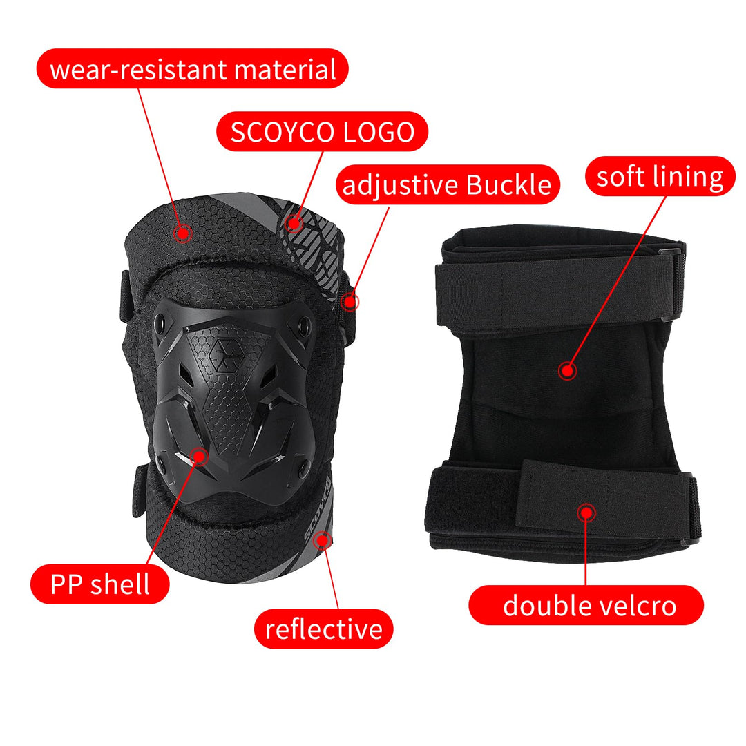 Motorcycle Knee Pads Men Knee and Shin Guard Knee Cap Pads Protector Dirt Bike Body Armor Green for Motocross Racing Mountain Biking