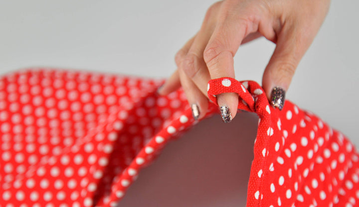 Home-X Red Polk Dot Double Oven Mitt for Cooking and Se