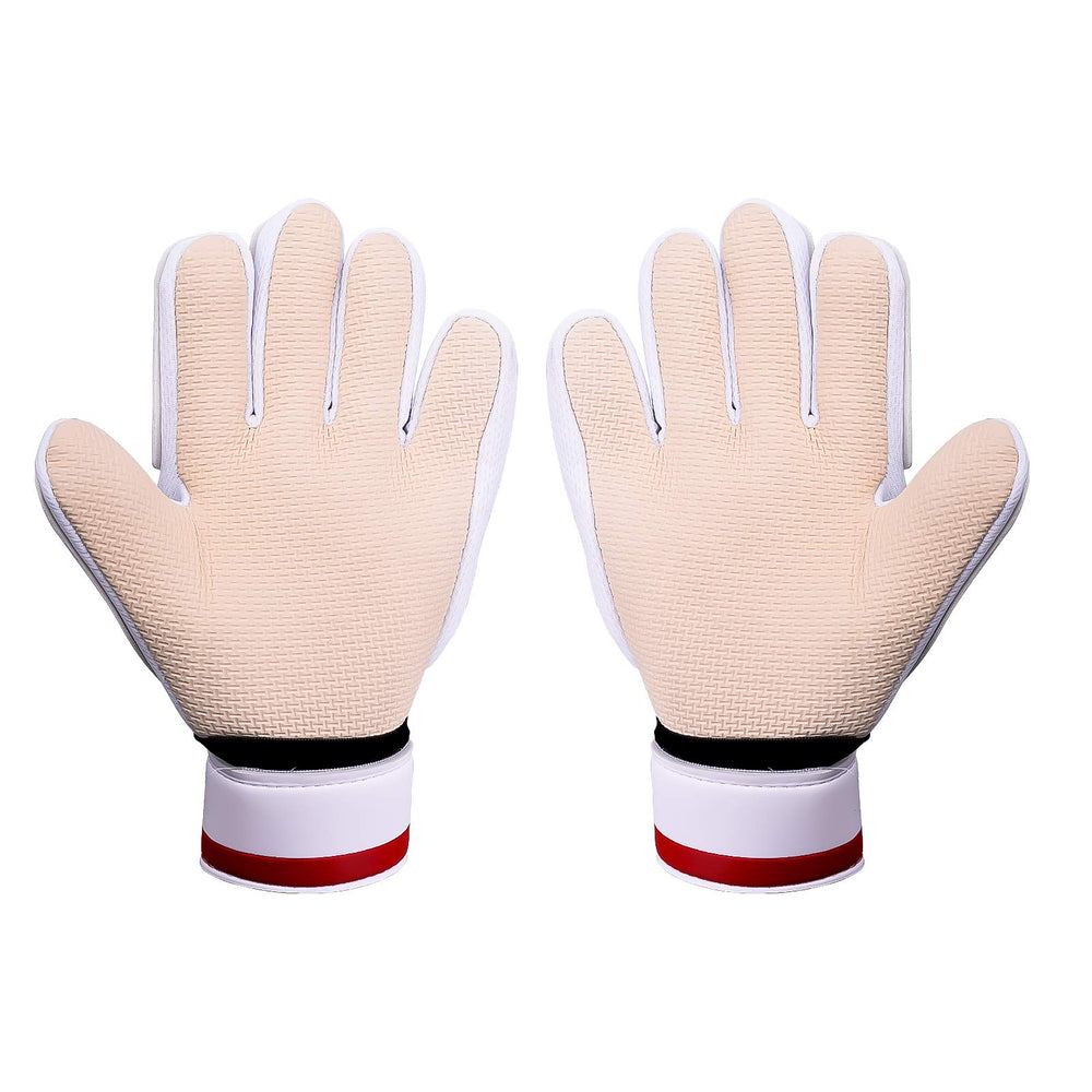 Kids Goalkeeper Gloves, Soccer Gloves with Double Wrist Protection and Non-Slip Wear Resistant Latex Material to Prevent Injuries (Astronaut-White, Size 7)