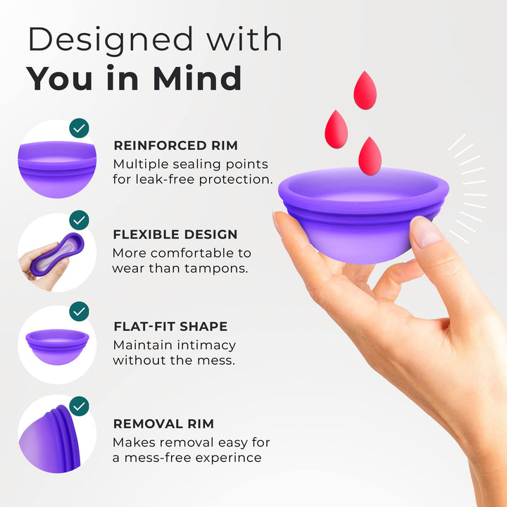 CareCup Reusable Menstrual Disc - Set of 2 Menstrual Cup - Soft Period Disc for Women Designed with Flexible, Medical-Grade Silicone Period Cup (2 Small)