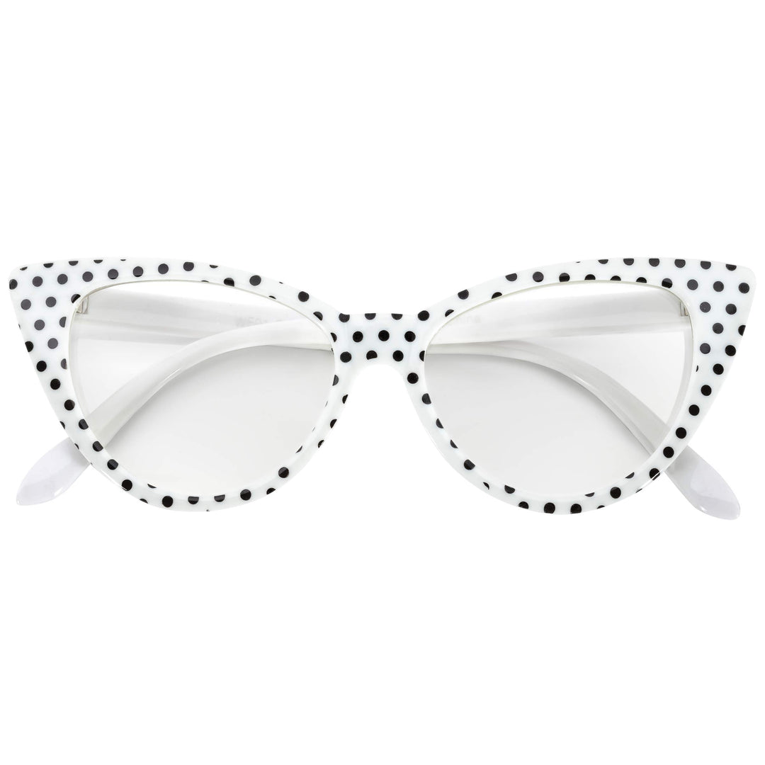 OWL Cateye Glasses for Women Vintage 50s White Black Po