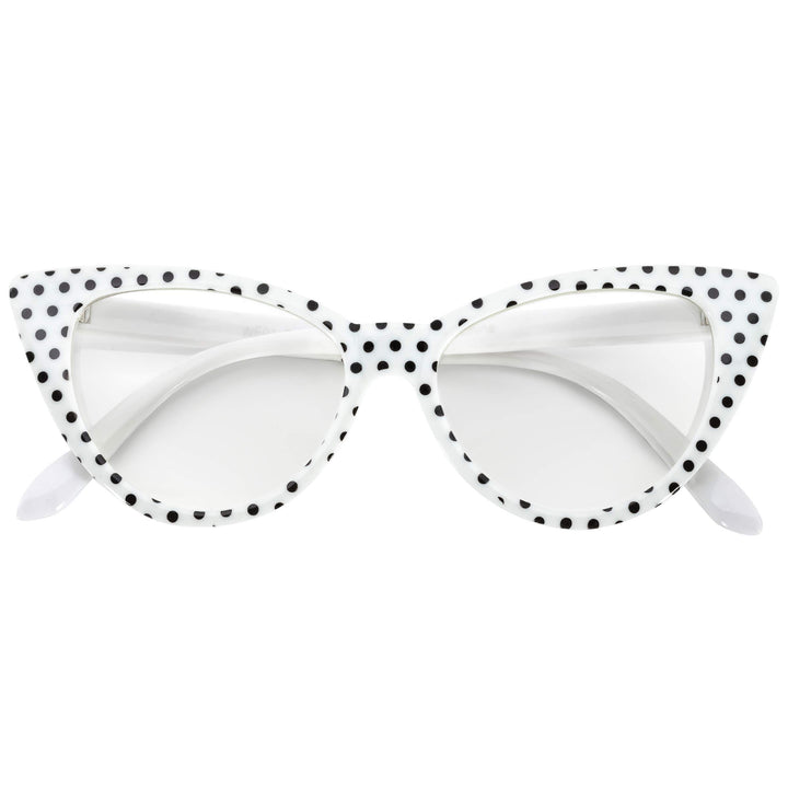 OWL Cateye Glasses for Women Vintage 50s White Black Po