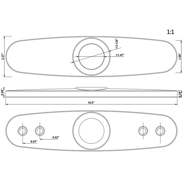 1920SS 10 Kitchen Sink Faucet Deck Plate, Stainless Steel Finish