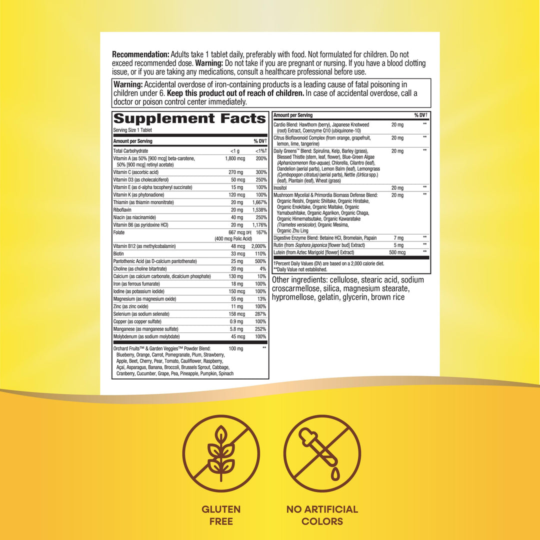 Nature&#39;s Way Alive! Adult Ultra Multivitamin, Promotes Energy Metabolism, Heart &amp; Muscle Function*, with B-Vitamins Including Methylated B12, Gluten Free, 60 Tablets (Packaging May Vary)