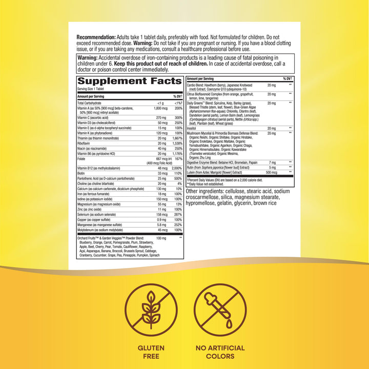 Nature&#39;s Way Alive! Adult Ultra Multivitamin, Promotes Energy Metabolism, Heart &amp; Muscle Function*, with B-Vitamins Including Methylated B12, Gluten Free, 60 Tablets (Packaging May Vary)