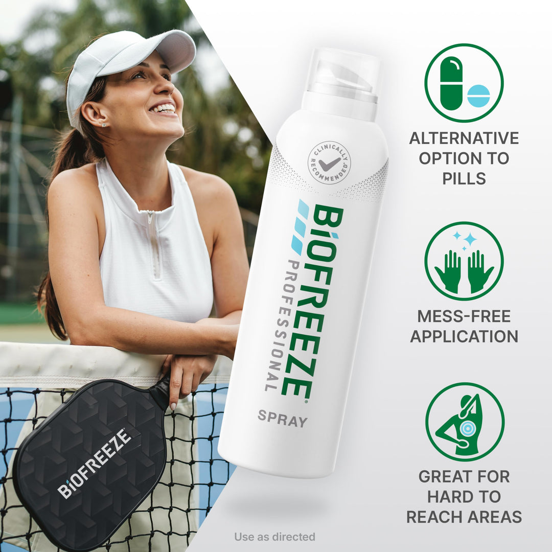 Professional Strength Pain Relief Aerosol Spray, Knee &amp; Lower Back Pain Relief, Sore Muscle Relief, Neck Pain Relief, Shoulder Pain Relief, 4 FL OZ Menthol Spray