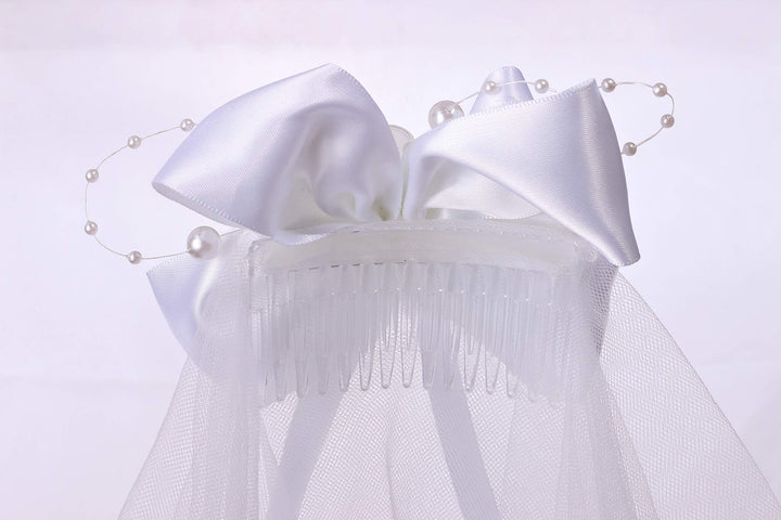 Colorful House Flower Girls White First Communion Veil 
