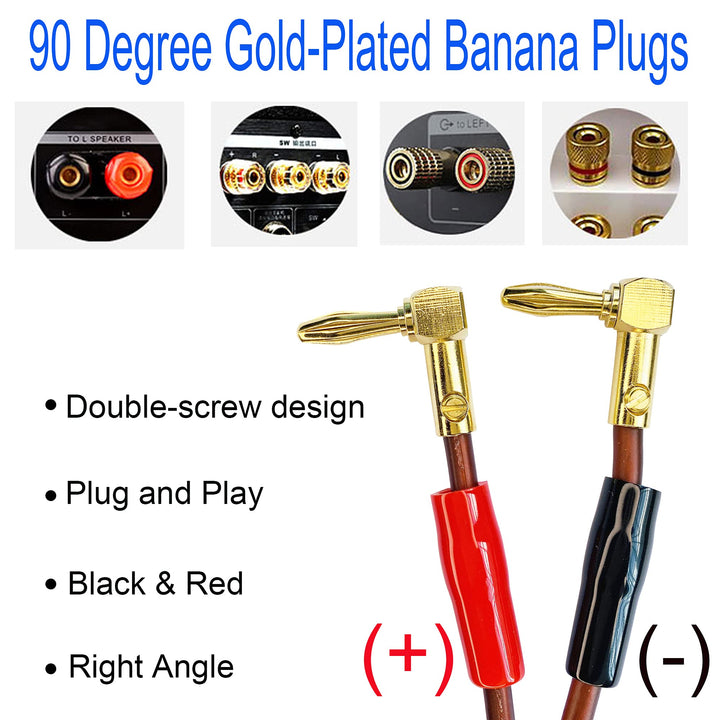 Clodintell Banana Plug to RCA Speaker Cable,Speaker Wir