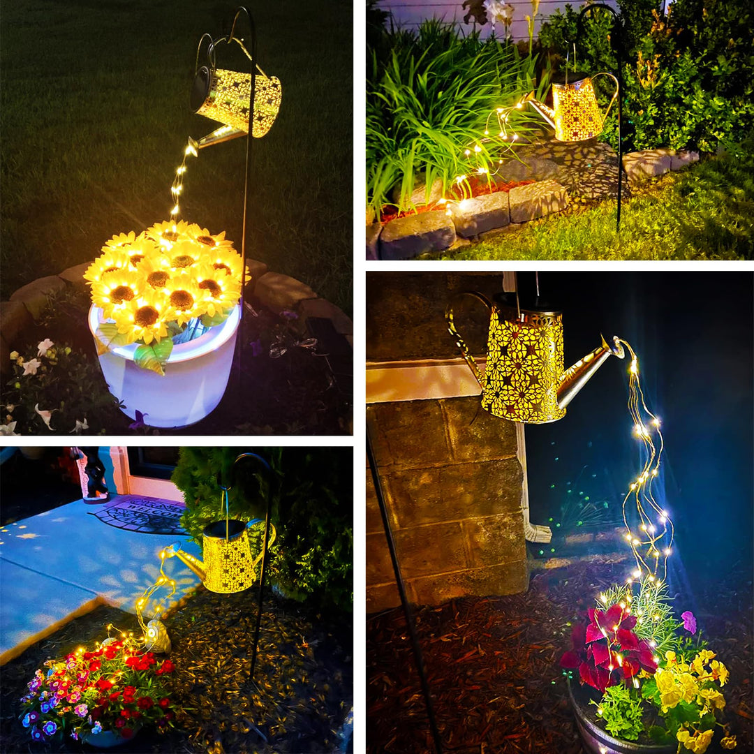 VOOKRY Solar Watering Can Lights, Large Retro Metal Hanging Lanterns Solar Lights Outdoor Waterproof, Garden Decor Yard Art for Porch Landscape Patio Gardening Gifts for Mom Grandma Women Birthday