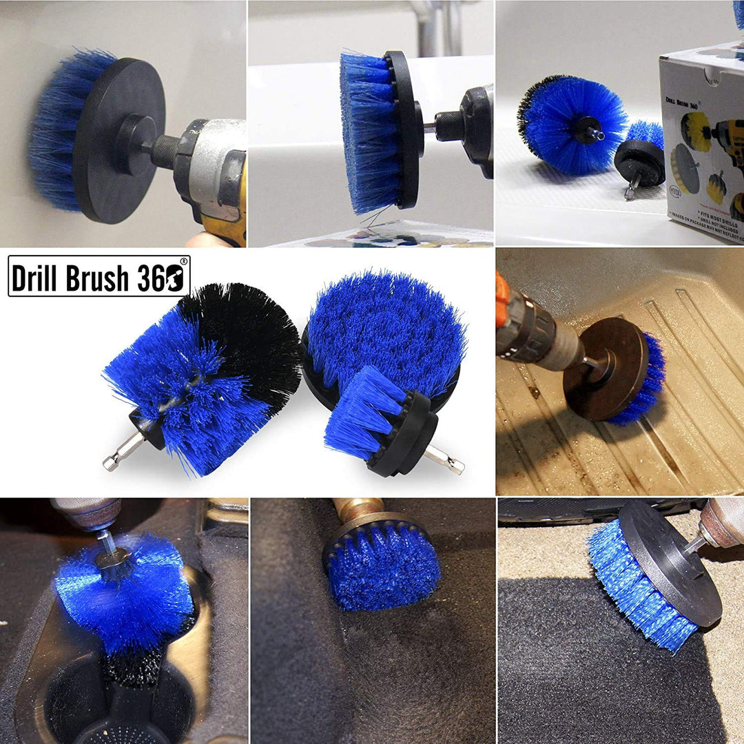 ORIGINAL Drill Brush 360 Attachments 3 pack kit -Blue A