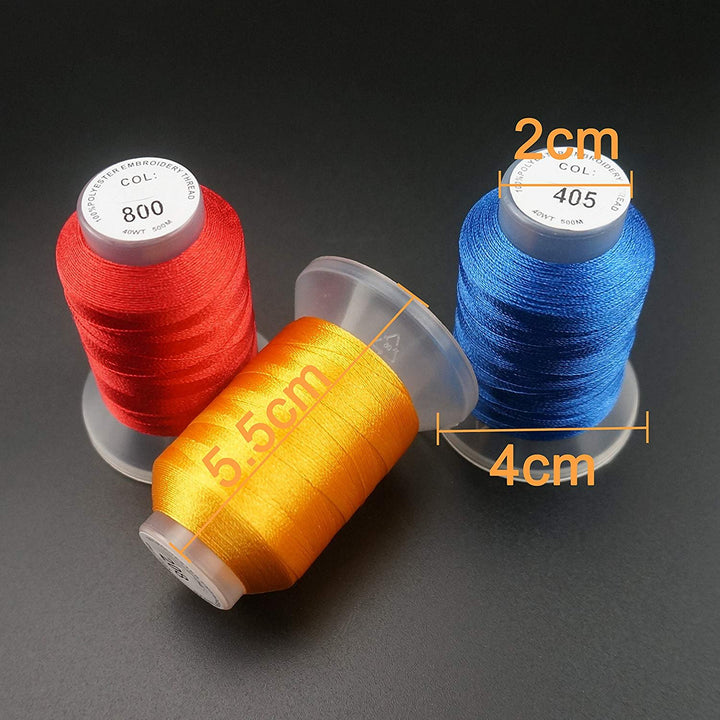 s 63 Colors 100% Polyester Machine Embroidery Thread 550yd with Thread Nets - Compatible for Home-Based Embroidery Sewing Machine