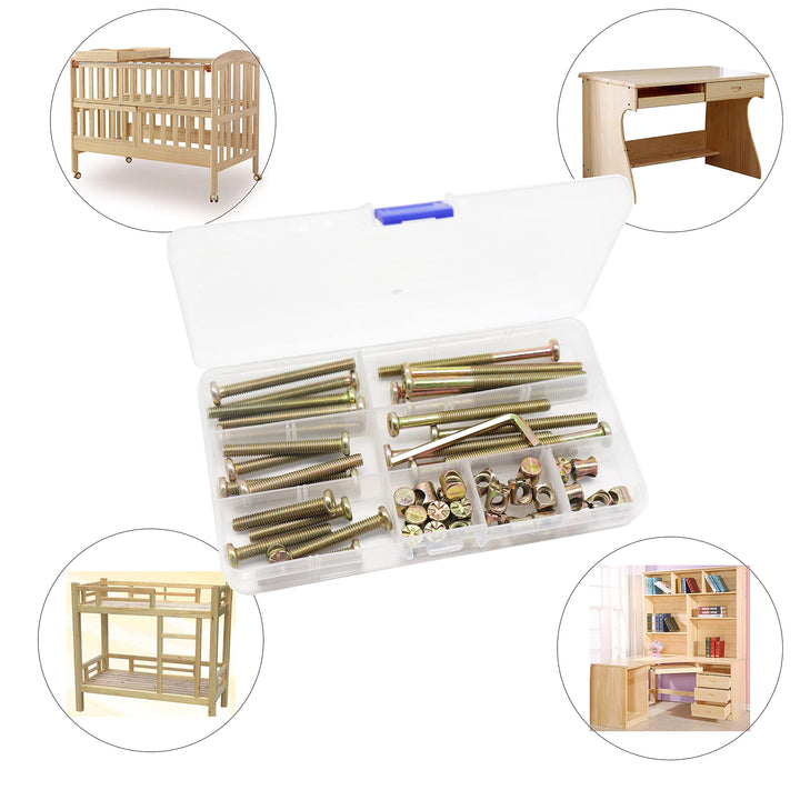cSeao Crib Screws,Bed Frame Bolts and Nuts Kit, Crib Pa