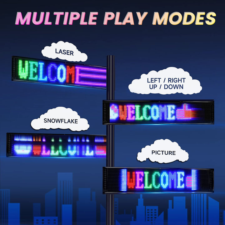 RAYHOME Scrolling Huge Bright Advertising LED Signs, Flexible USB 5V LED Store Sign Bluetooth App Control Custom Text Pattern Animation Programmable LED Display for Store Car Bar Hotel (27&#39;&#39;x5&#39;&#39;)
