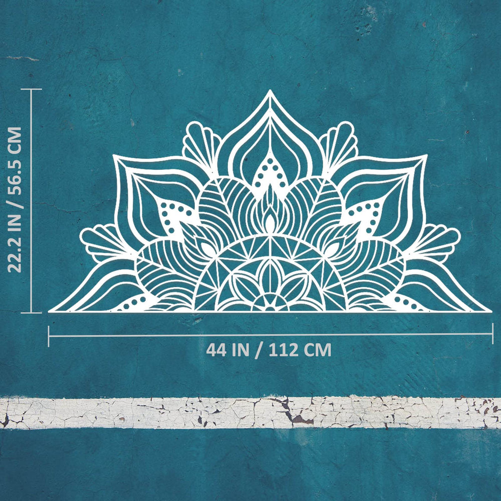 Large Metal Mandala Wall Decor, Unique Lotus Flower Wall Art for Home Room Bedroom Office Indoor Outdoor Decoration (White)