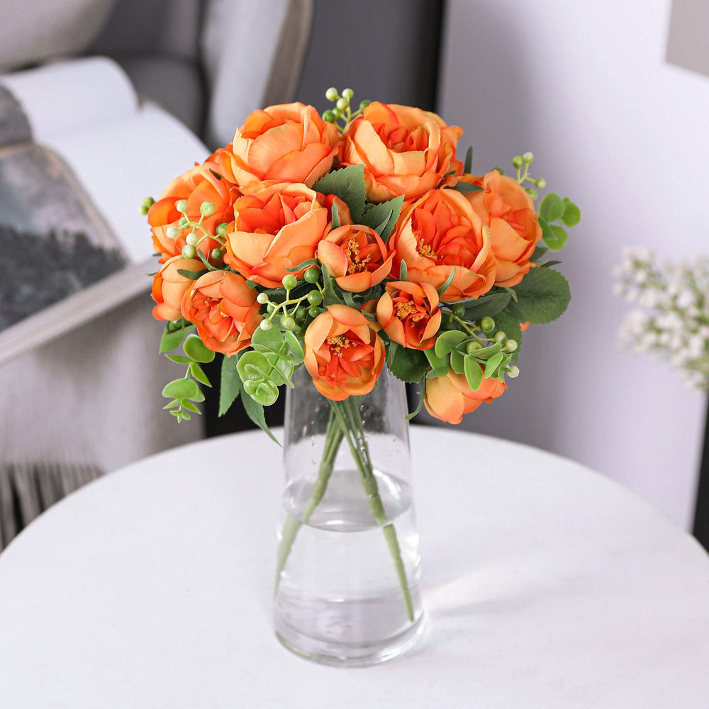 Nubry Artificial Flowers 2 Bunches Fake Peony Silk Flow