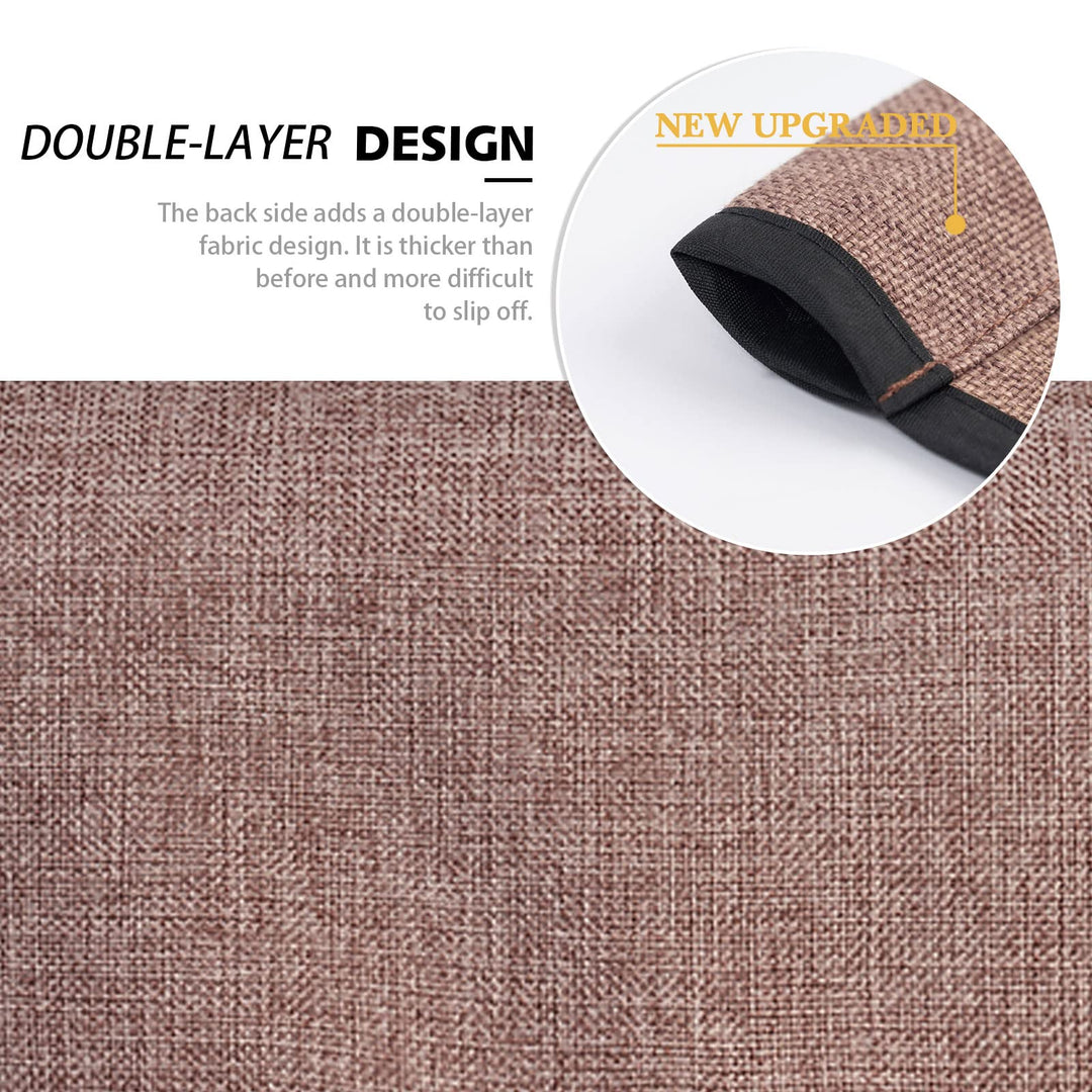 Non Slip Linen Side Sofa Armrest Organizer for Sofa Couch Recliner Remote Control Organizer Holder Armchair Sofa Caddy with 6 Pockets Storage for Magazine Book TV Remote Phone Glasses-Chocolate