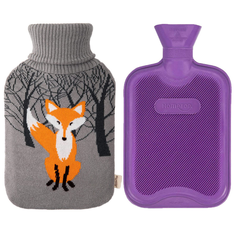 2 Liter Premium Classic Rubber Hot Water Bottle w Cute 