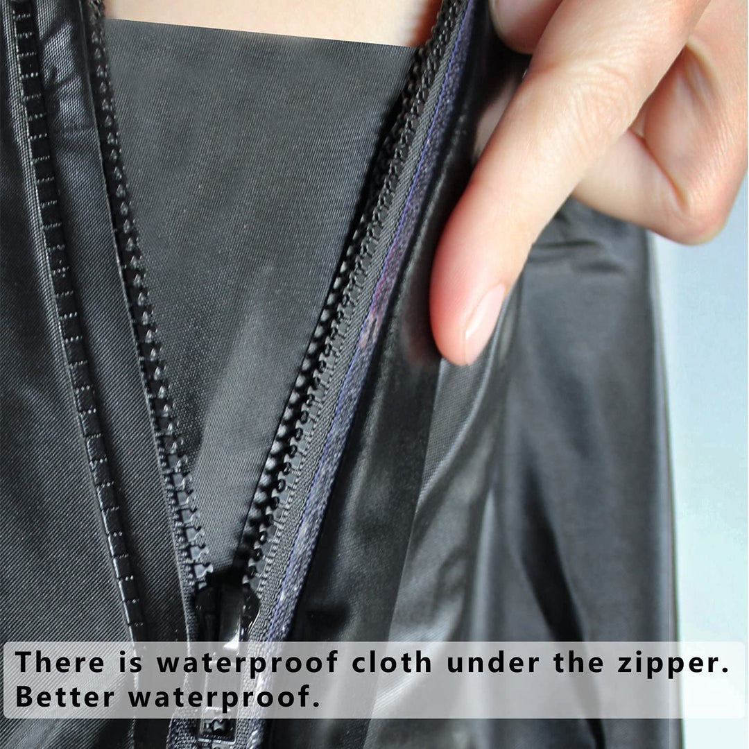Black Waterproof Rain Boot Shoe Cover with reflector (1 Pair) (Large)
