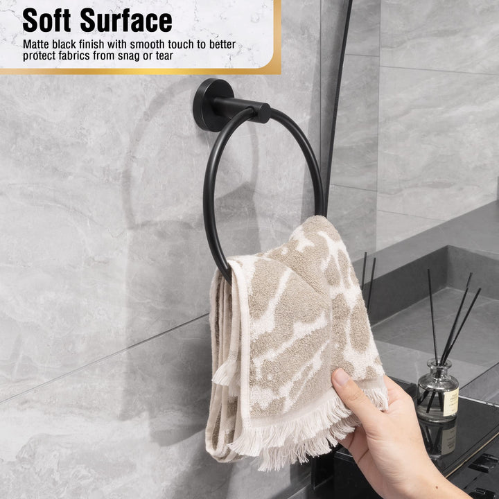 HITSLAM Brushed Gold Towel Ring for Bathroom, SUS304 St