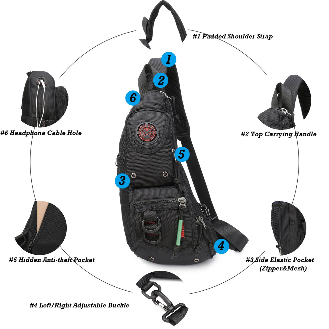 Sling Backpacks, Sling Chest Bags Shoulder Fanny Pack Crossbody Bags for Men Women Outdoor Travel