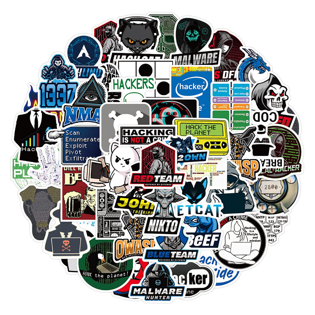 50pcs Hacker Stickers Cool Teen Stickers Pack,Aesthetic
