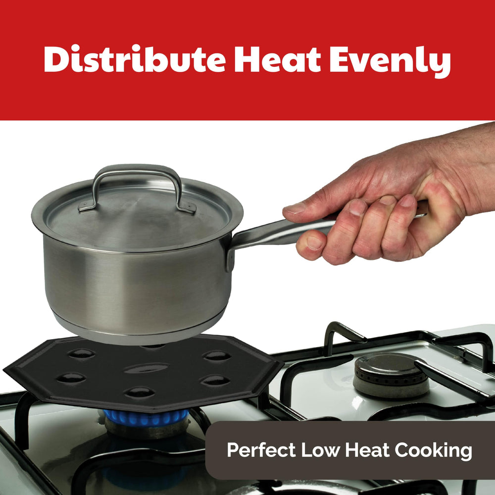 SimmerMat Heat Diffuser - Flame Diffuser Stove Cover Ring - Fire Diffuser for Any Type of Electric or Gas Stove - Dishwasher Safe Stove Top Cover - Steel Plates for Simmering and Slow Cooking - 1 Pack