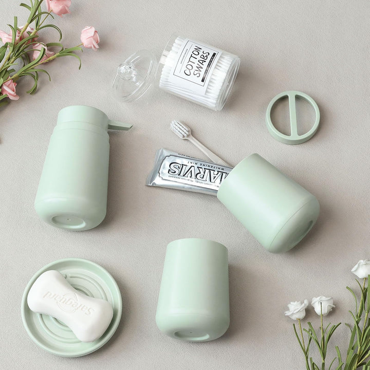 IMAVO Green Bathroom Set,5 Piece Bathroom Gift Set,Toot