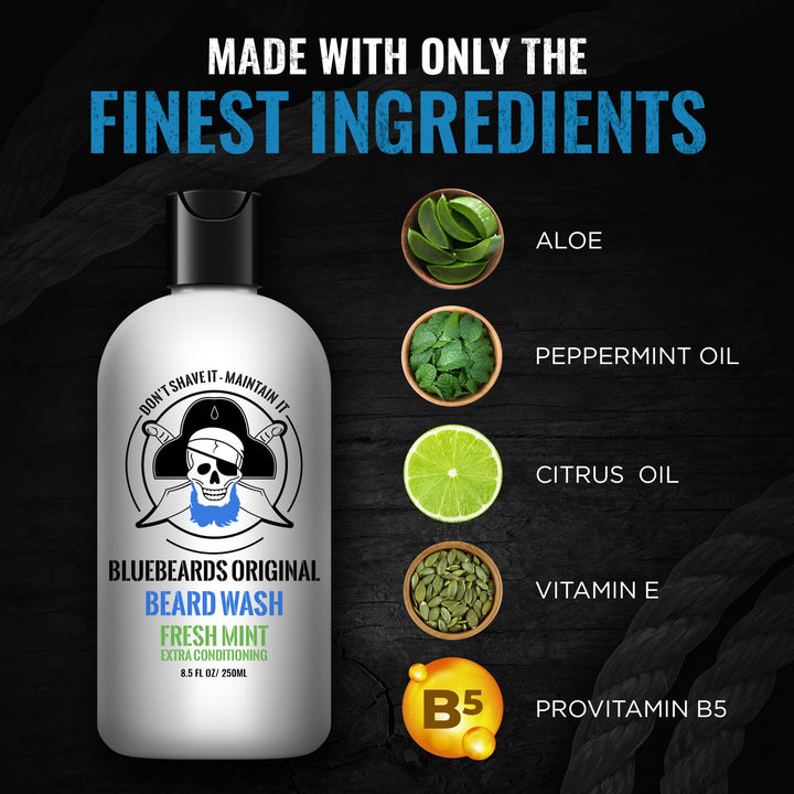 Fresh Mint Beard Wash with Peppermint Oil, 8.5 Fl Oz