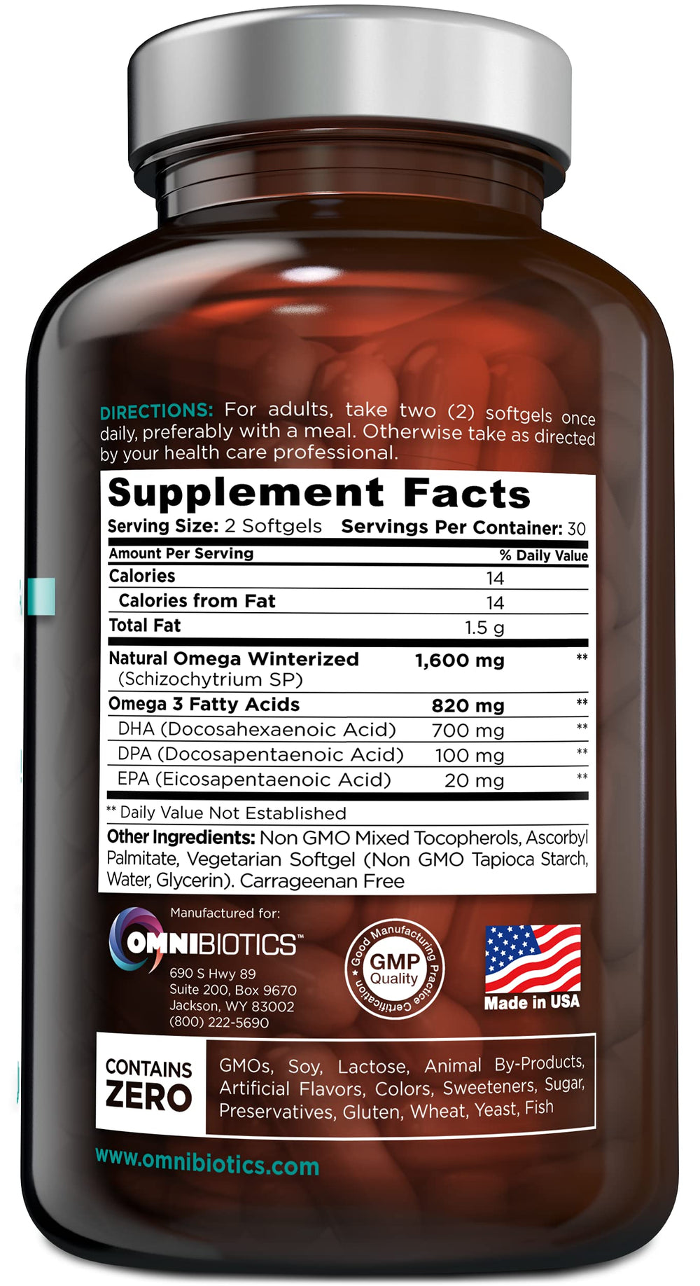 Vegan Omega 3 DHA EPA Supplement - MD-Certified Prenatal Supplement with 8X More DHA Than Krill Oil, Fish-Free Omega 3, 6, 9 and Essential Fatty Acids from Algae Oil. Non-GMO - 60 Vegan Capsules