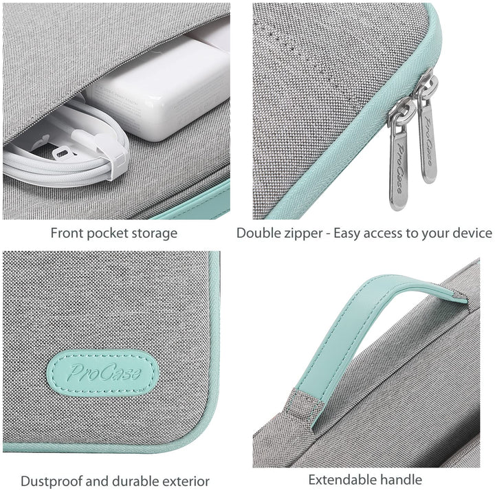 Laptop Sleeve Case, 15 inch Laptop Bag Compatible with MacBook HP Dell Lenovo ASUS Chromebook -Light Grey