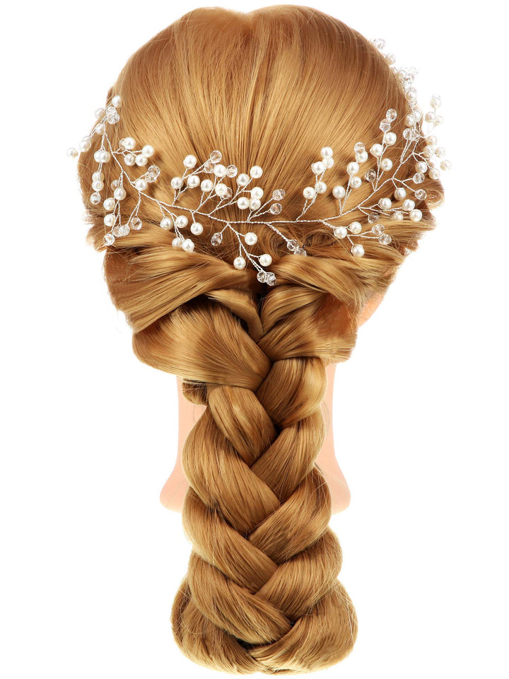 2 Pieces Flower Girls Headpiece Princess Wedding Faux Pearls Rhinestone Headband Bridal Crystal Hairband Tiara for Flower Girls Toddler Crown Wedding Party Hair Accessory